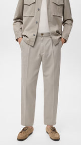 Mango trousers alicudi in Stone