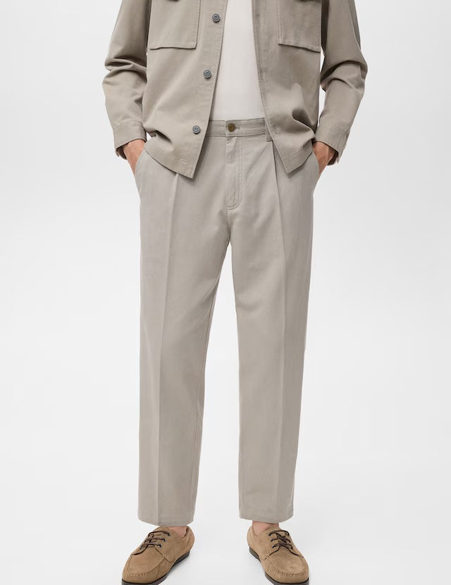 Mango trousers alicudi in Stone