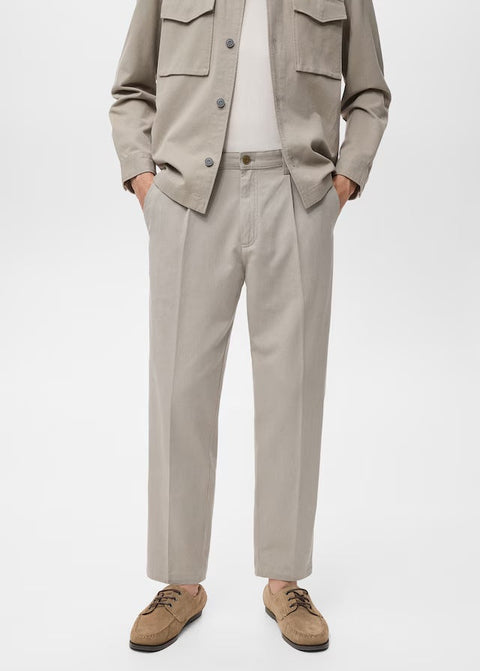 Mango trousers alicudi in stone