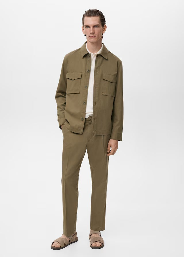 Mango trousers alicudi in Olive - 99999999_01