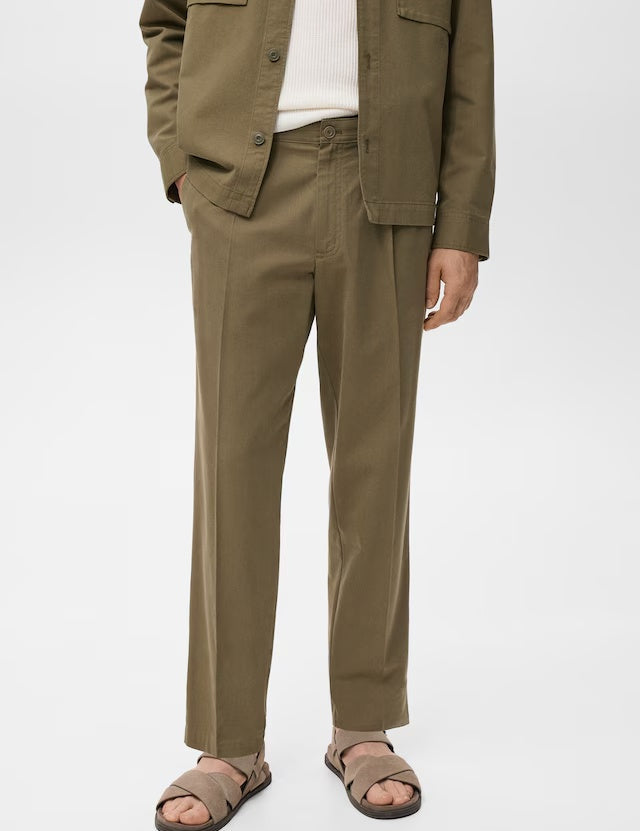 Mango trousers alicudi in Olive