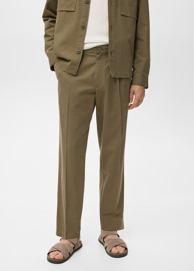 Mango trousers alicudi in Olive