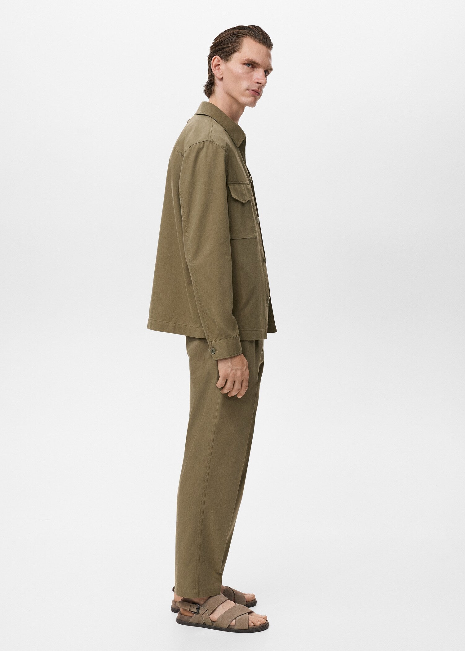 Mango trousers alicudi in Olive - D1