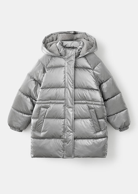Mango puffer coat marisa in silver