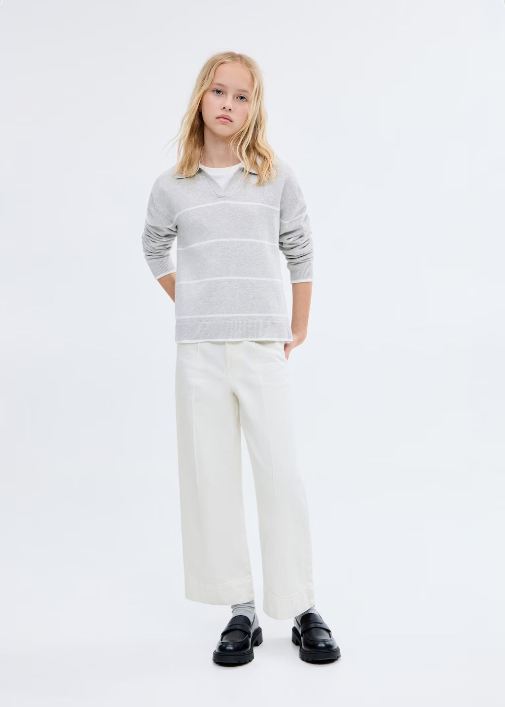 Mango jeans culotte1 in White - D2