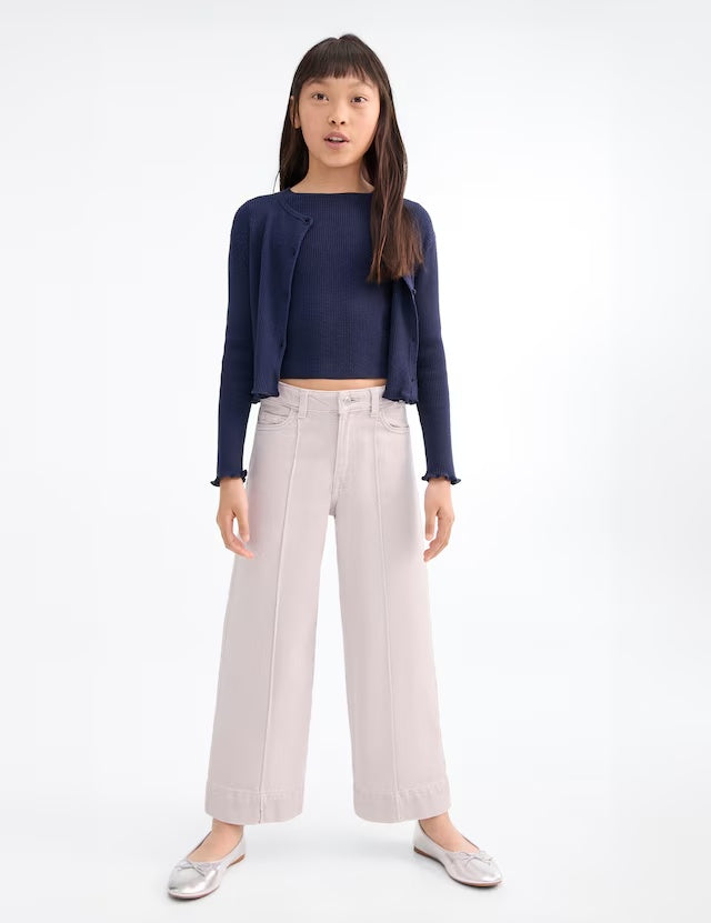 Mango jeans culotte1 in Mauve - 99999999_01