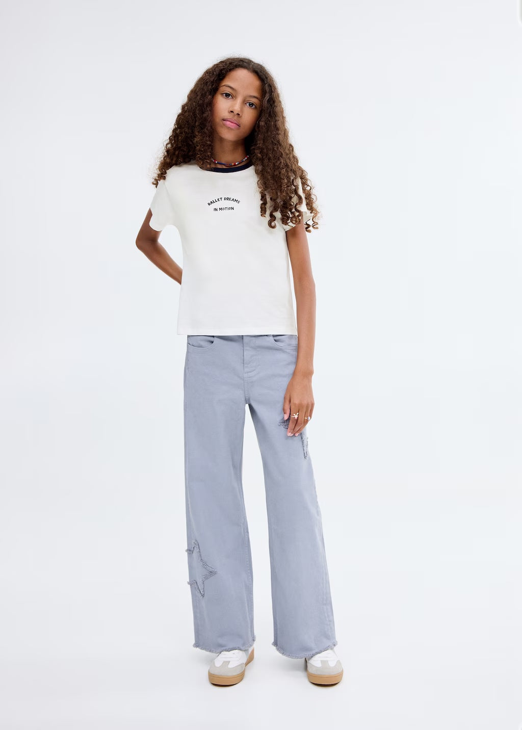 Mango t-shirt contrast in Off White - 99999999_01