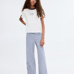 Mango t-shirt contrast in Off White - 99999999_01