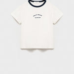 Mango t-shirt contrast in Off White - B