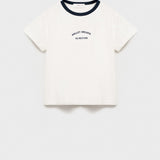 Mango t-shirt contrast in Off White - B