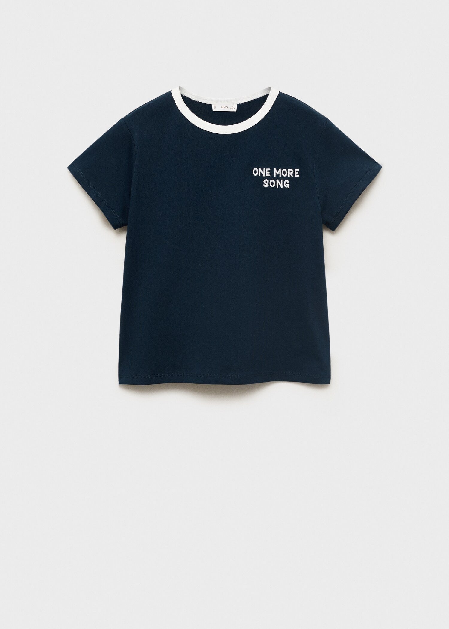 Mango t-shirt contrast in Navy - B