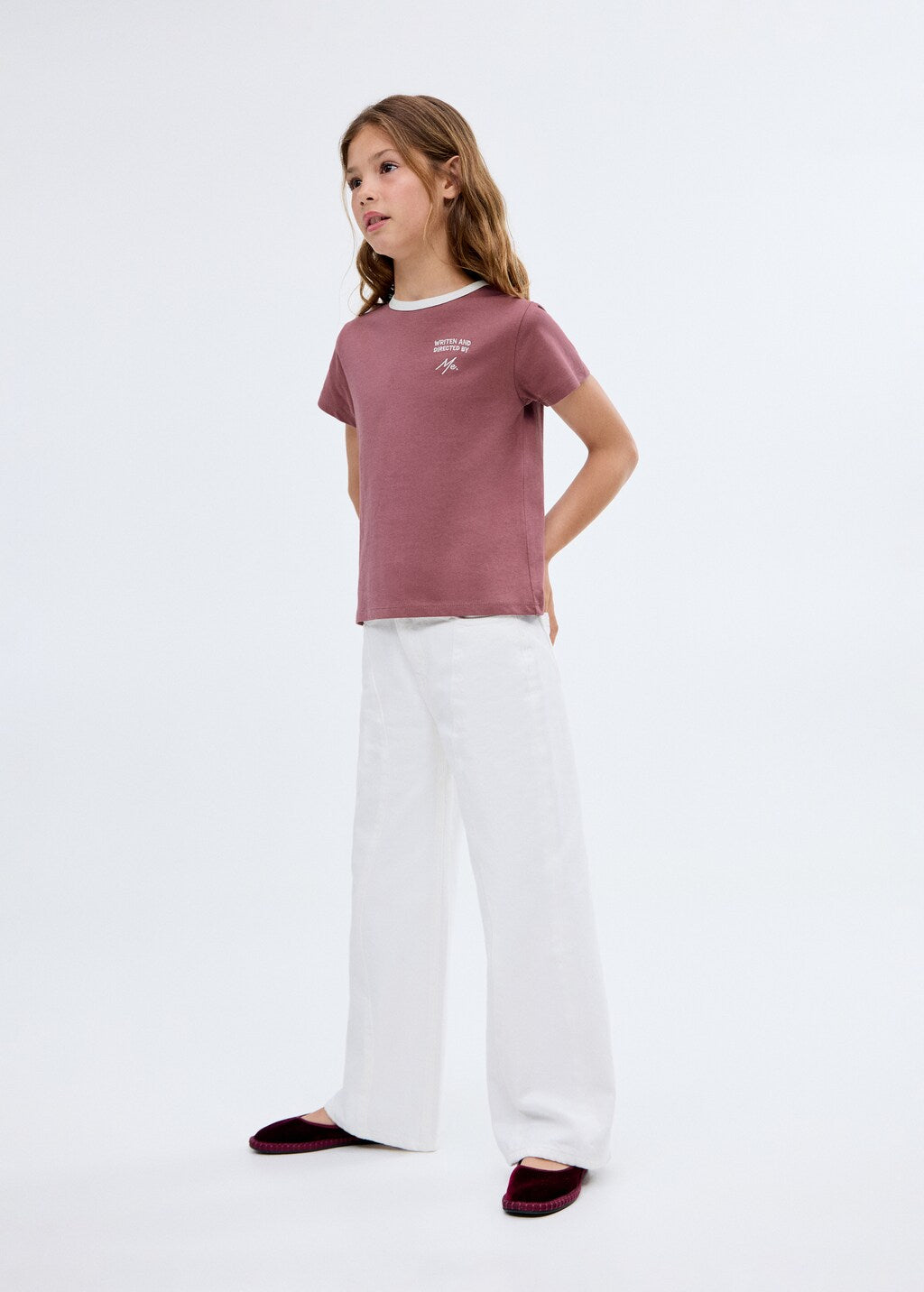 Mango t-shirt contrast in Cherry - 99999999_01