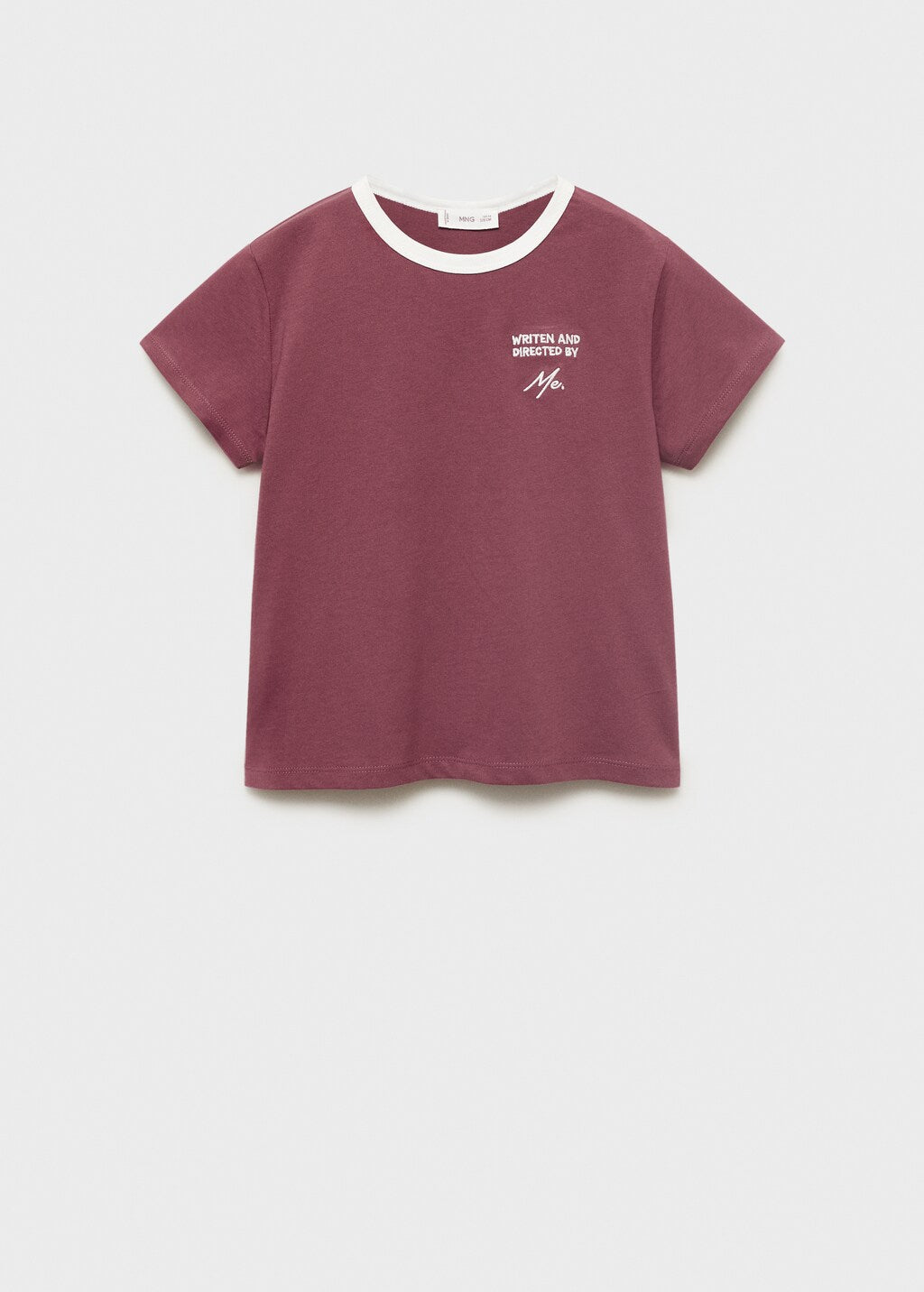 Mango t-shirt contrast in Cherry - B