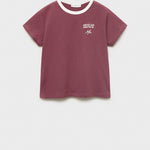 Mango t-shirt contrast in Cherry - B