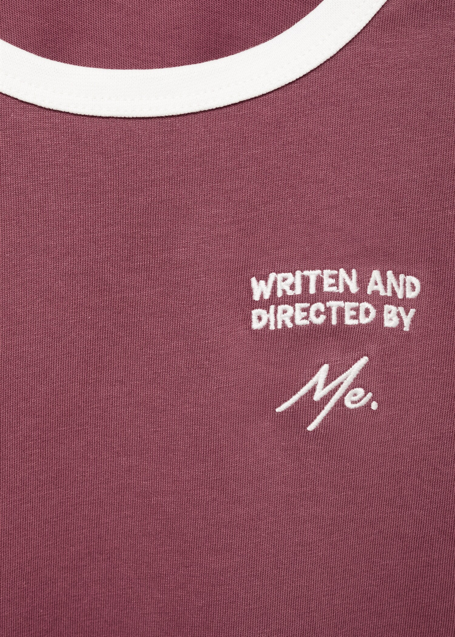 Mango t-shirt contrast in Cherry - D8