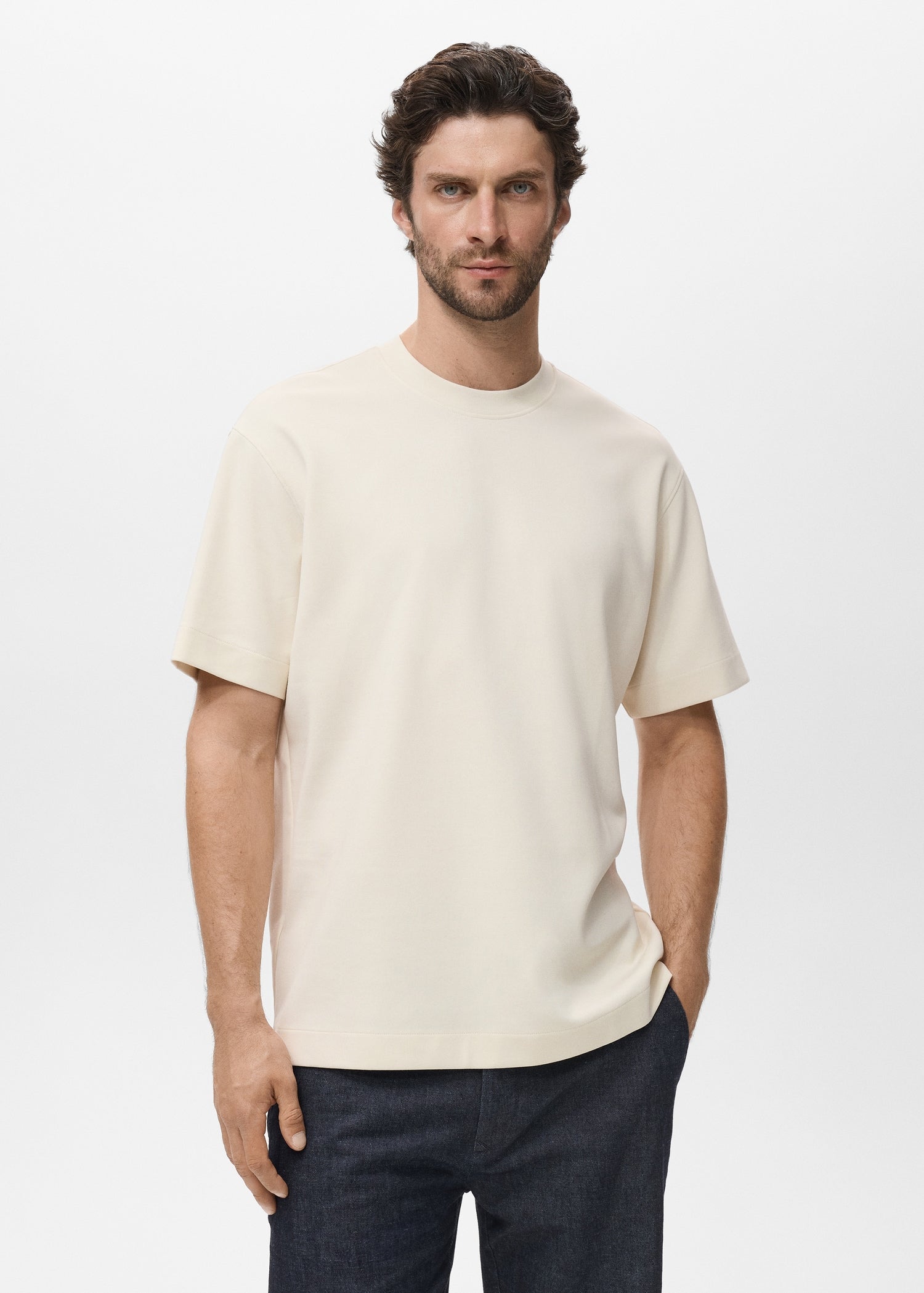 Mango t-shirt londonc in Sand
