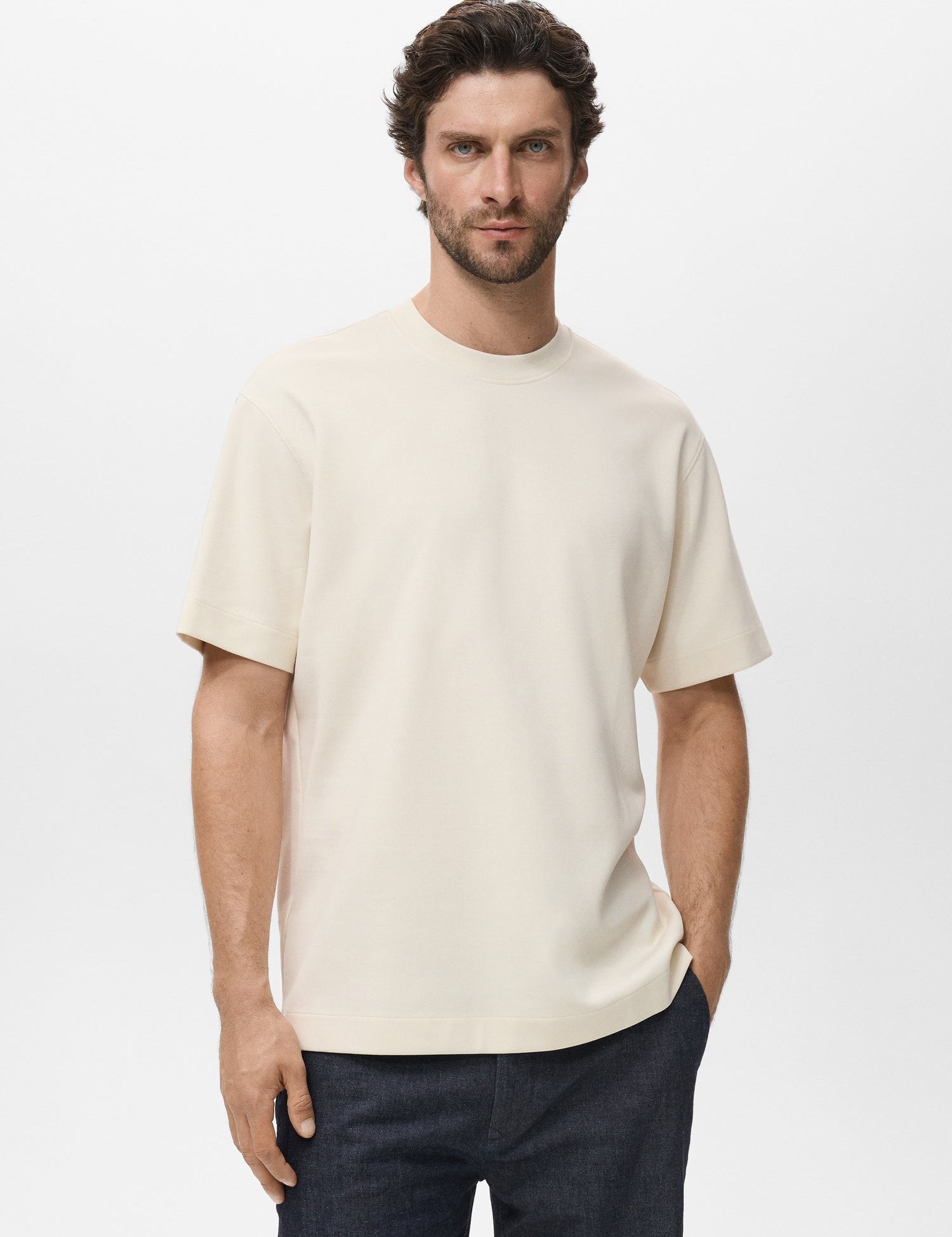 Mango t-shirt londonc in Sand