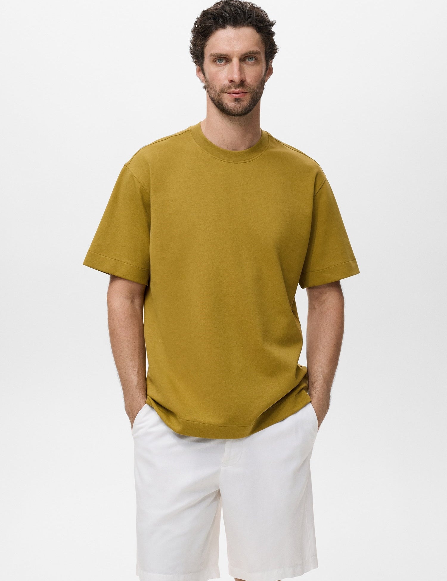 Mango t-shirt londonc in Ochre