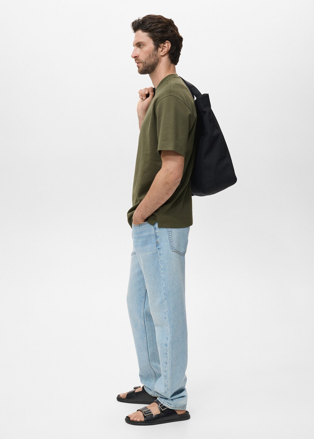 Mango t-shirt londonc in Khaki - D2