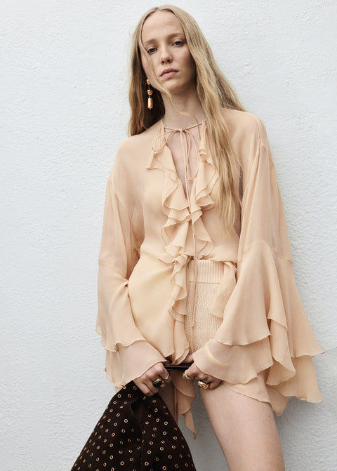 Mango blouse lea in pale pink