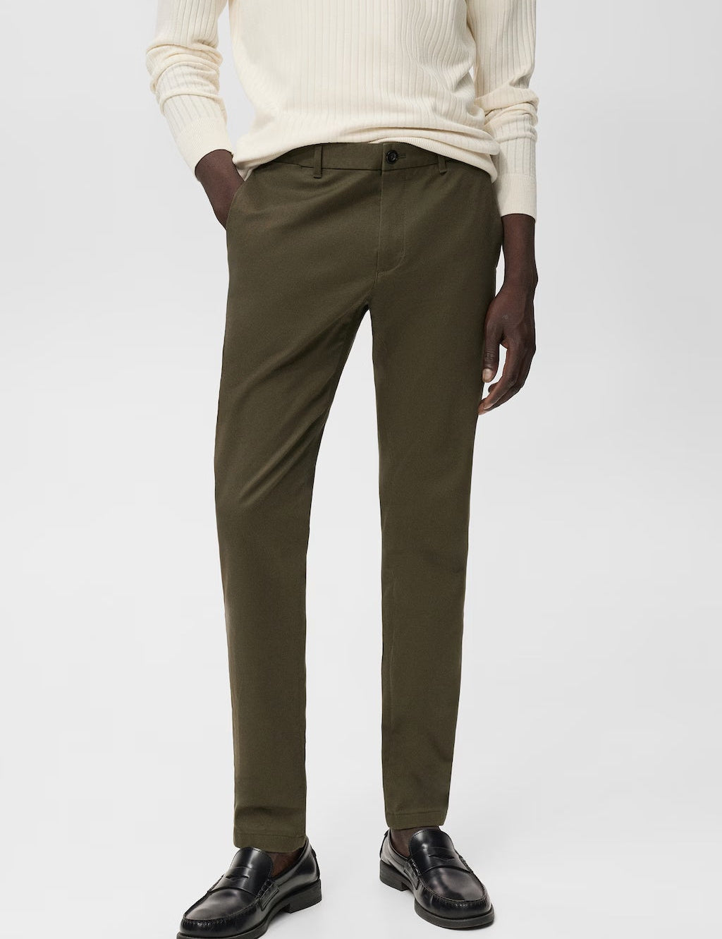 Mango trousers barna in Khaki