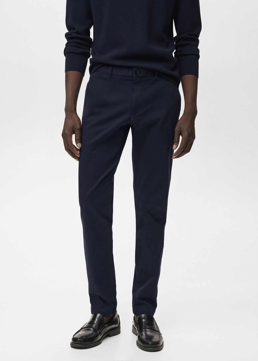 Mango trousers barna in Navy