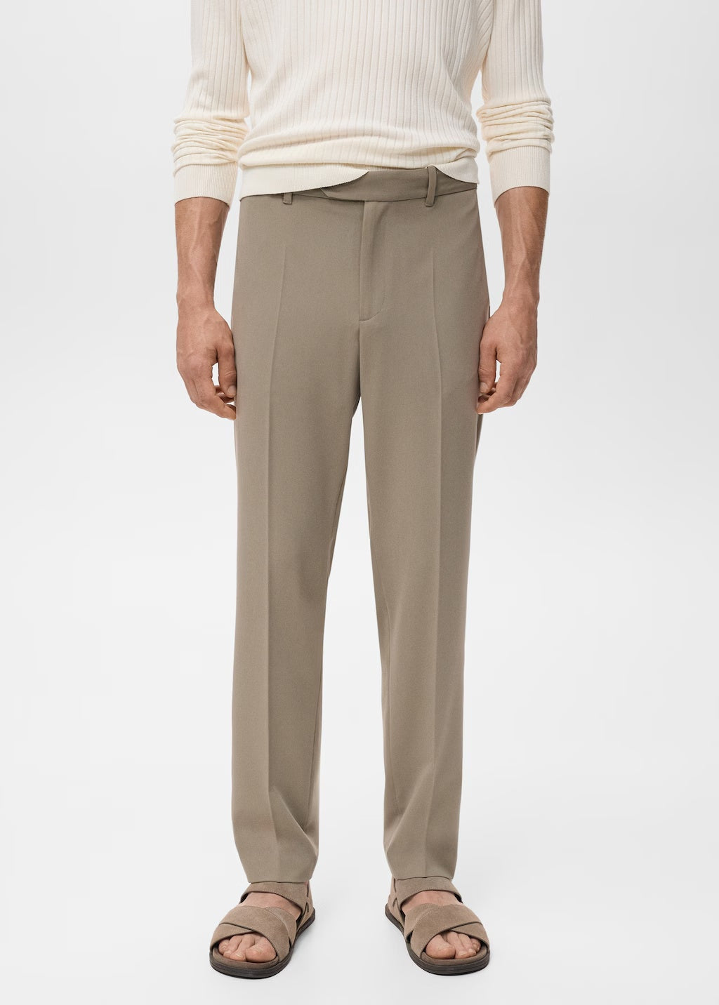 Mango trousers stanford in Khaki