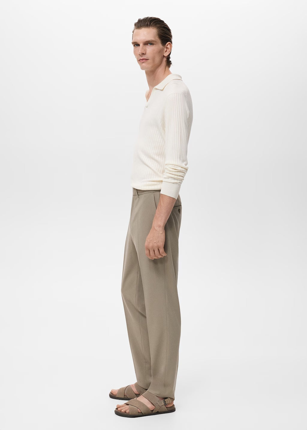 Mango trousers stanford in Khaki - D1