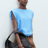 Mango t-shirt viri in Blue