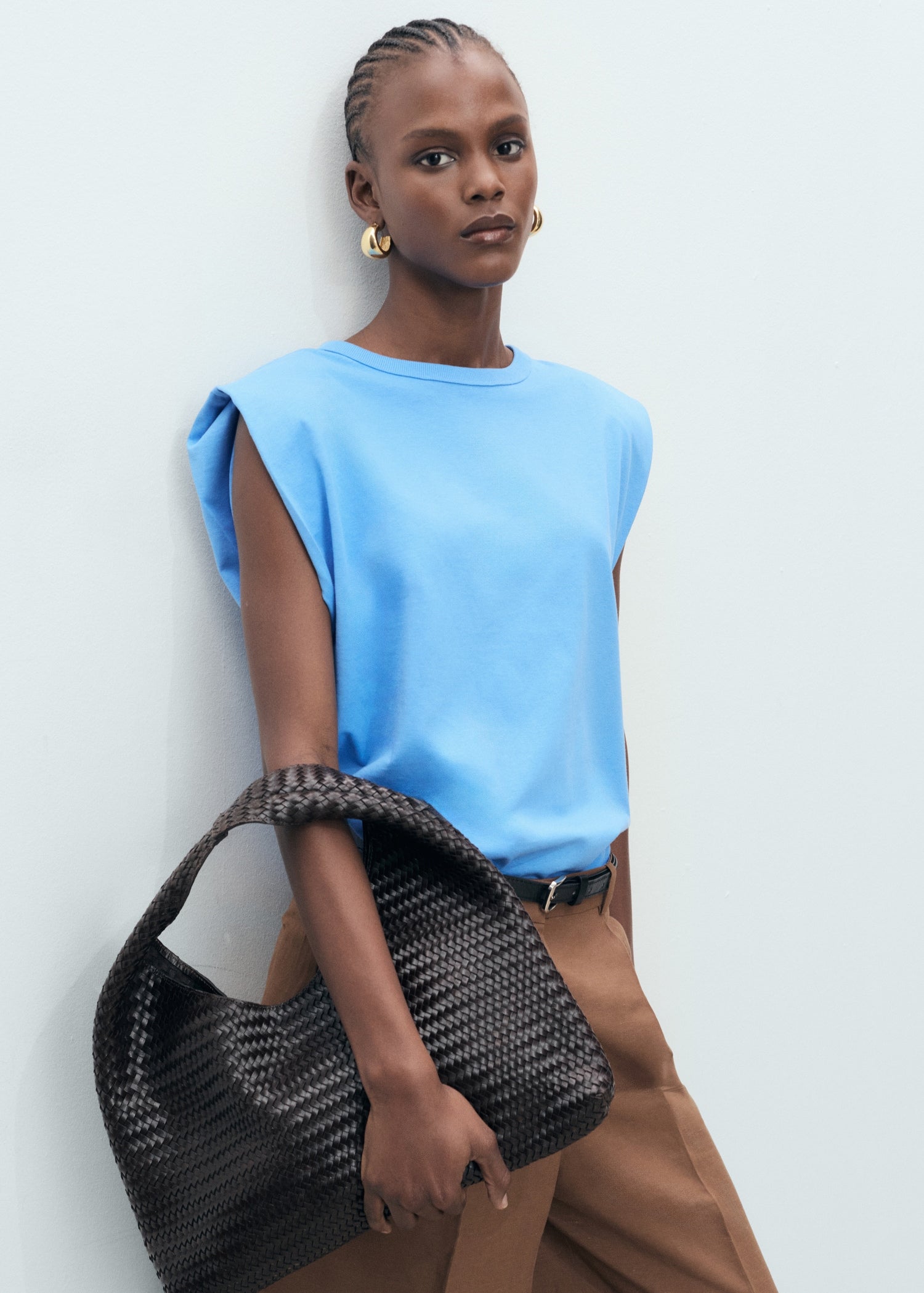 Mango t-shirt viri in Blue