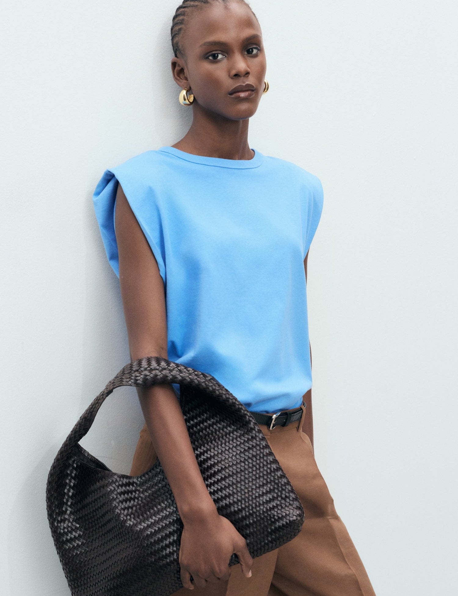 Mango t-shirt viri in Blue