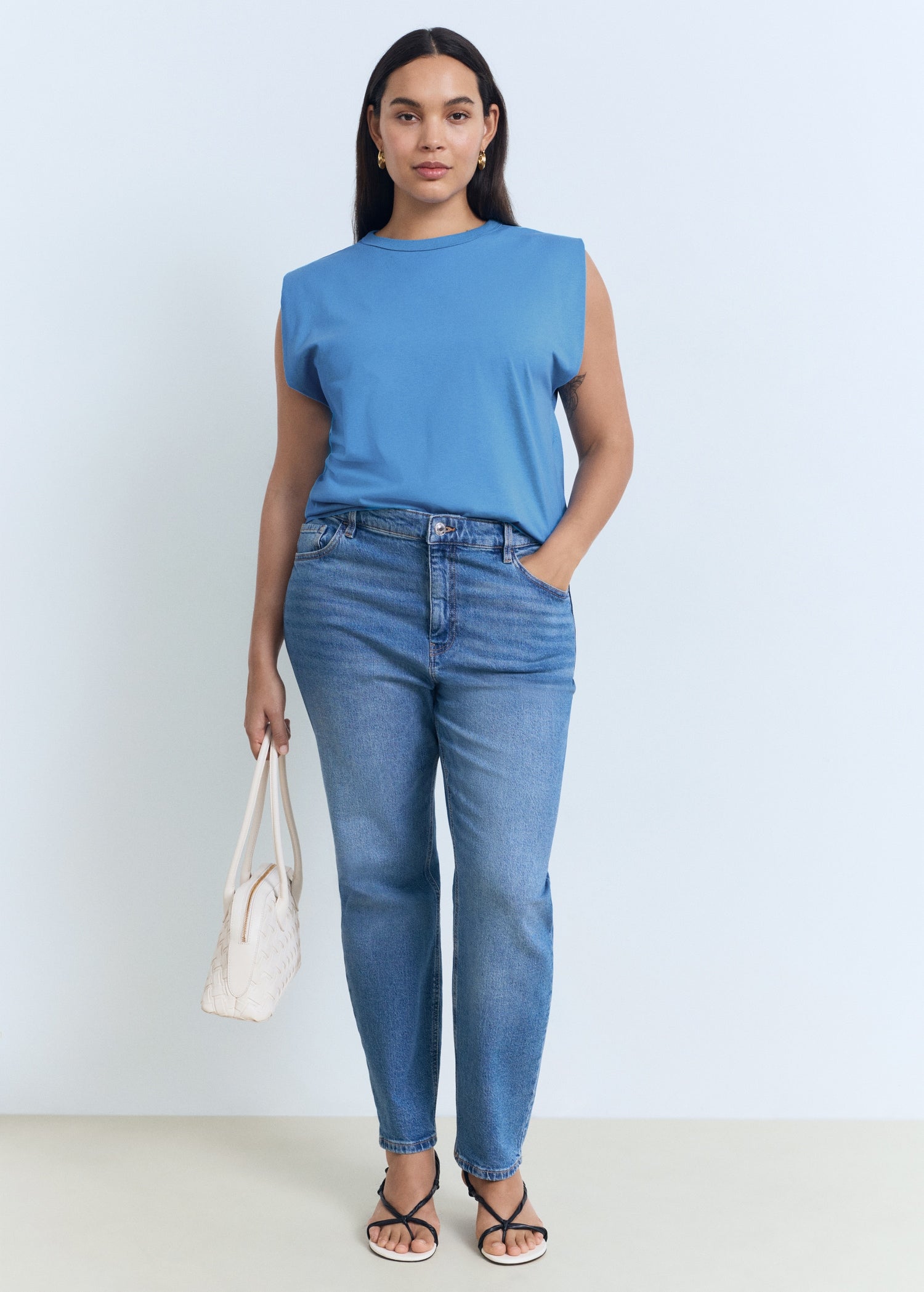 Mango t-shirt viri in Blue - D3