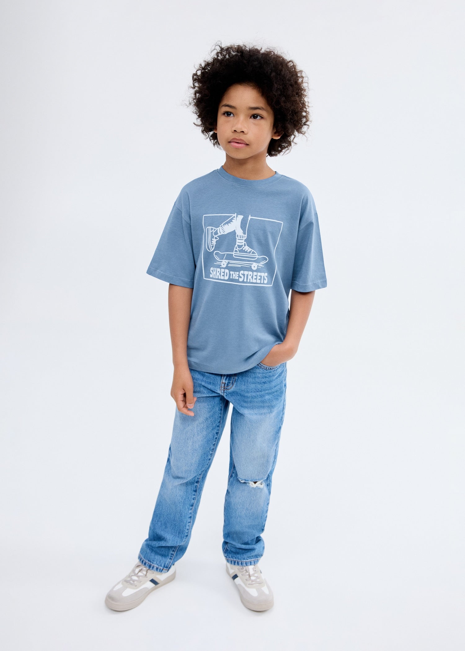 Mango t-shirt park2 in Blue - 99999999_01