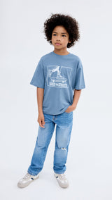 Mango t-shirt park2 in Blue - 99999999_01