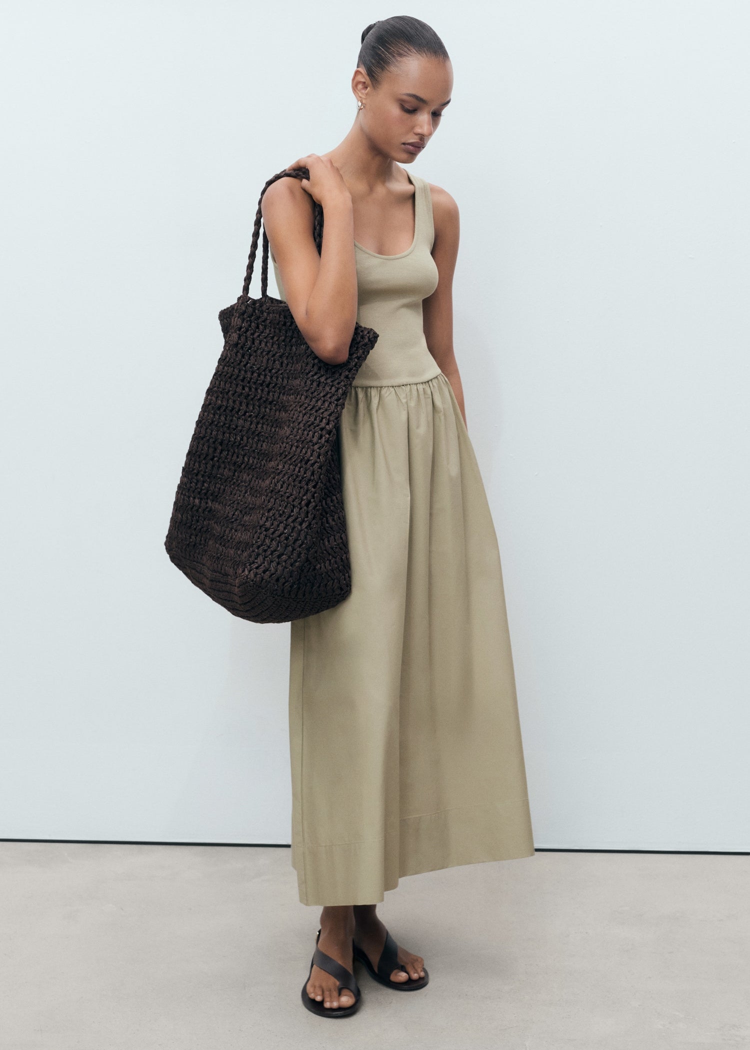 Mango dress valvi in Khaki - 99999999_01