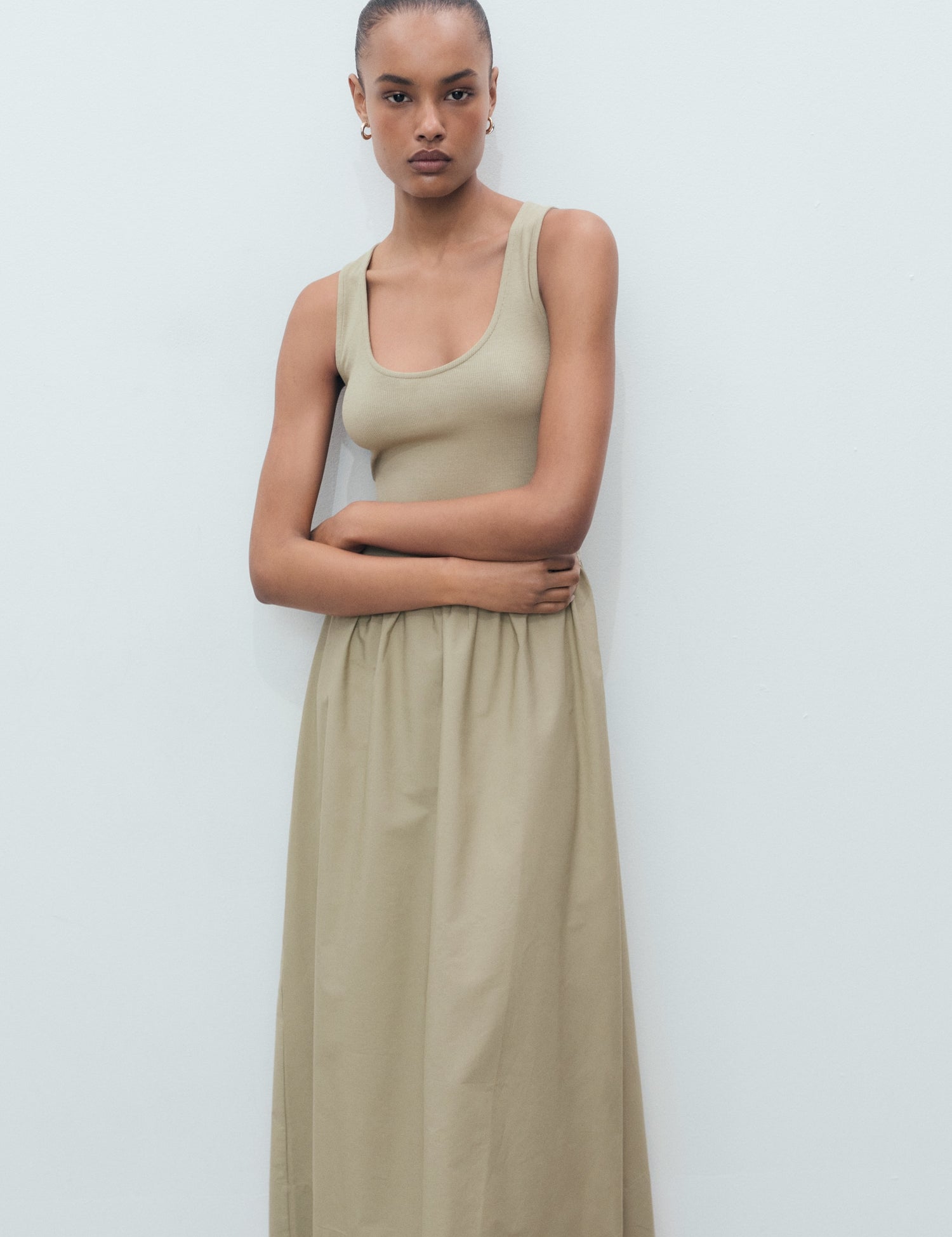 Mango dress valvi in Khaki