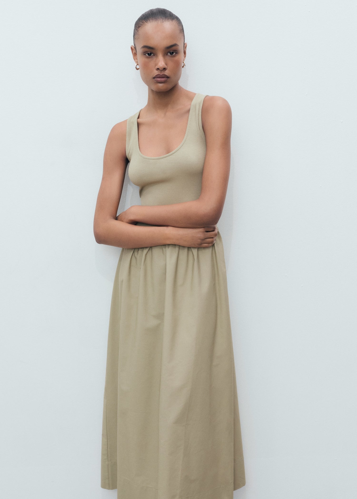 Mango dress valvi in Khaki