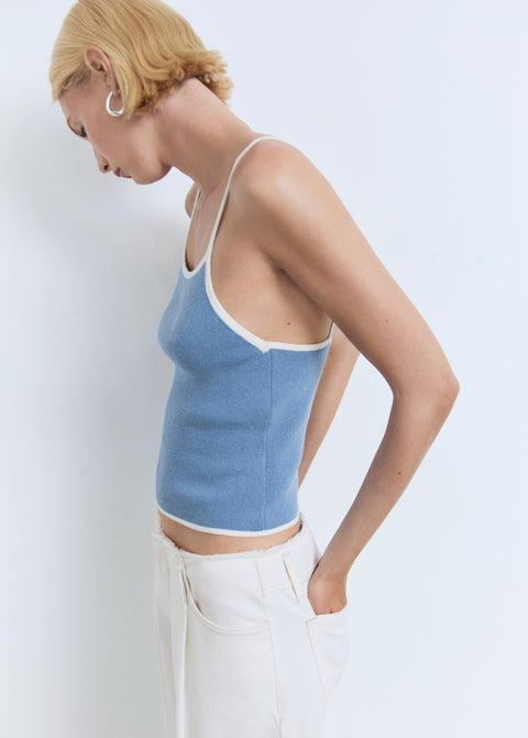 Mango top brunitu in sky blue