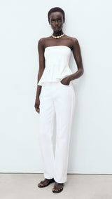 Mango top peplum in White - 99999999_01