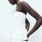 Mango top peplum in White