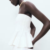 Mango top peplum in White