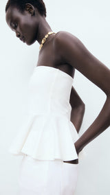 Mango top peplum in White
