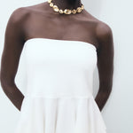 Mango top peplum in White - D6