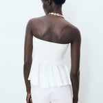 Mango top peplum in White - R