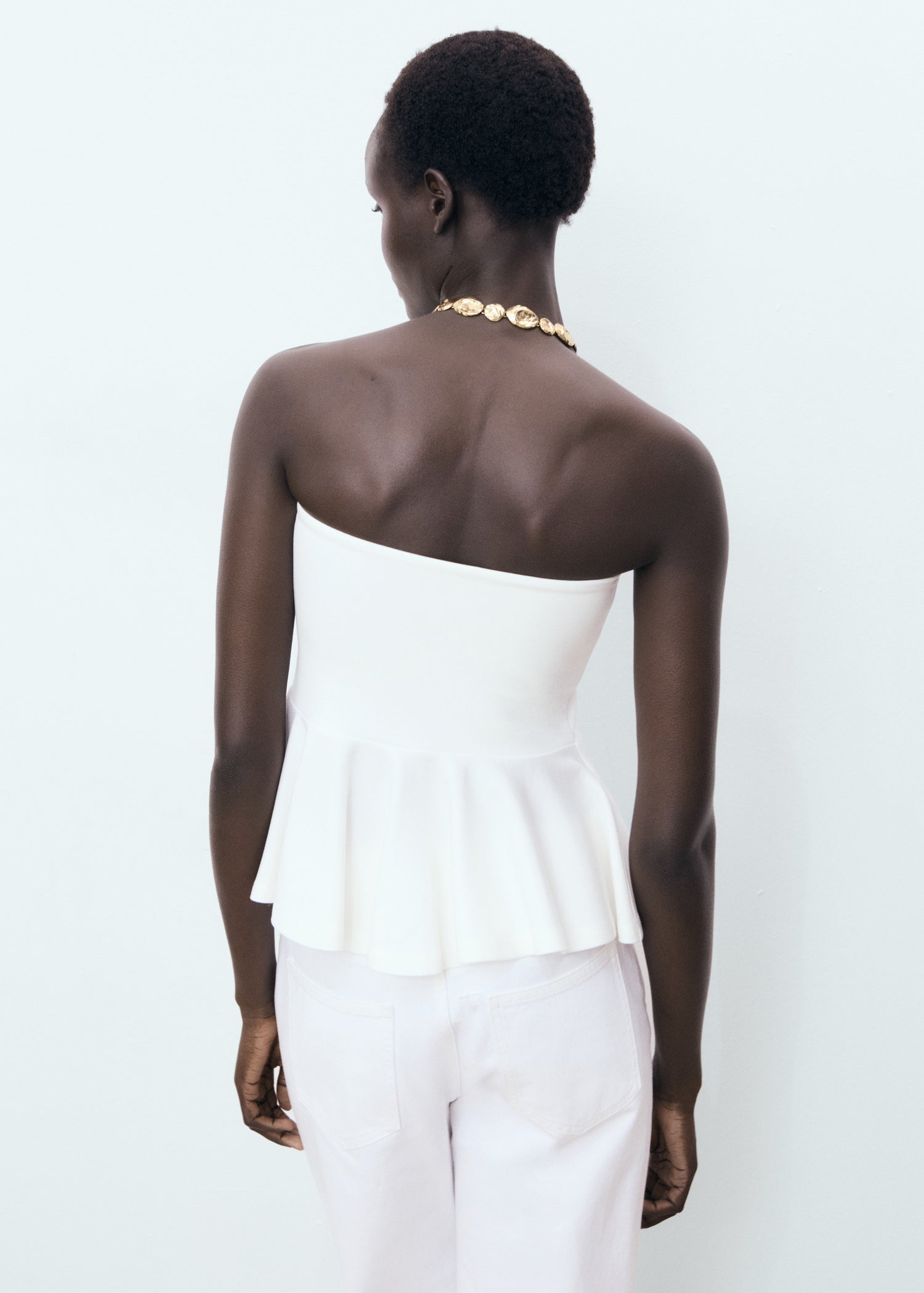Mango top peplum in White - R