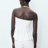 Mango top peplum in White - R