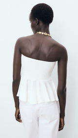 Mango top peplum in White - R