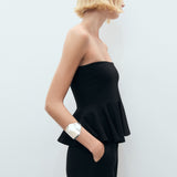 Mango top peplum in Black - D1