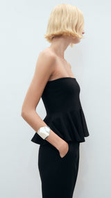 Mango top peplum in Black - D1
