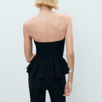 Mango top peplum in Black - R